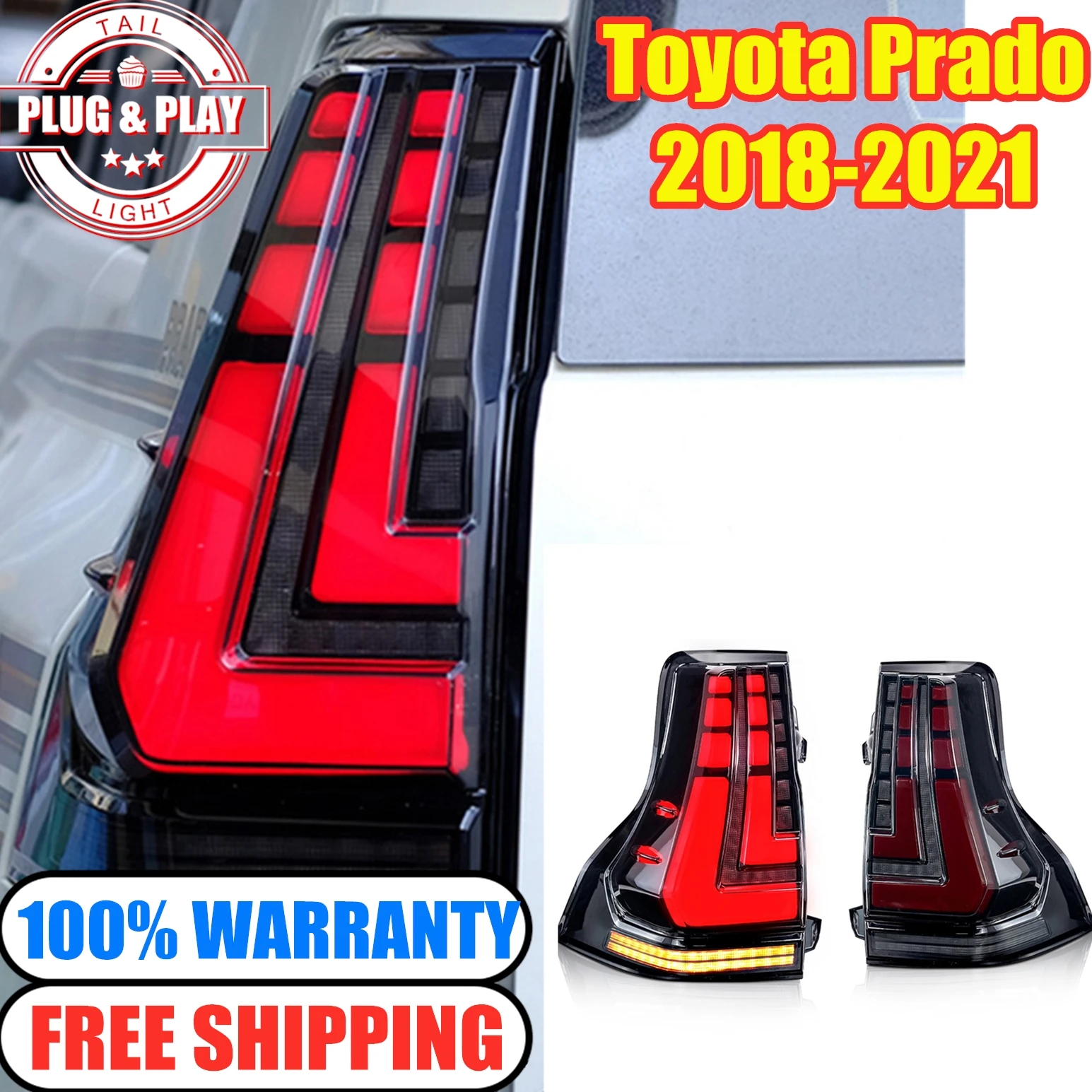 Tail Light for Toyota Prado 150 Lexus GX 2018 - 2022 LED Taillights Assembly Sequential Dynamic Turn Signals Brake Reverse Lamps
Tail Light for Toyota Prado 150 Lexus GX 2018 - 2022 LED Taillights Assembly Sequential Dynamic Turn Signals Brake Reverse Lamps