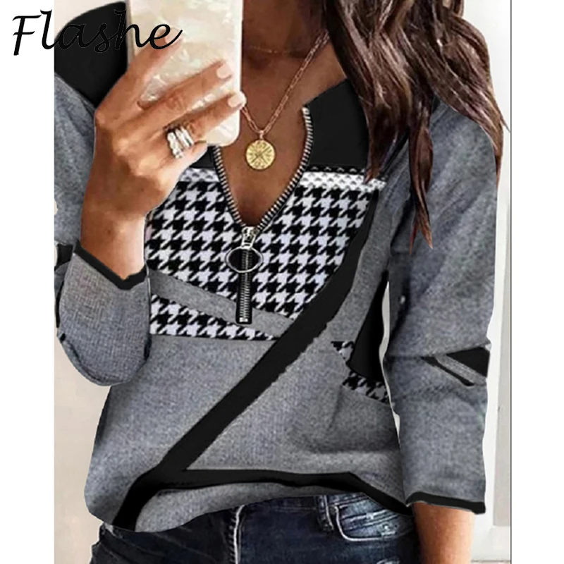 Woman Print Graphic Long Sleeve T-shirts Oversize Vintage V Neck Zippr Top Casual Harajuku Shirts For Women Tee Femme Tshirts
Woman Print Graphic Long Sleeve T-shirts Oversize Vintage V Neck Zippr Top Casual Harajuku Shirts For Women Tee Femme Tshirts