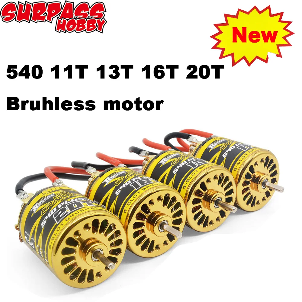 Двигатель для хобби Surpass 540 Brushed 11T 13T 16T 20T 1/10 RC Crawler Axial SCX10 AXI03007 90046 Traxxas TRX4 D90 MST Tamiya CC01