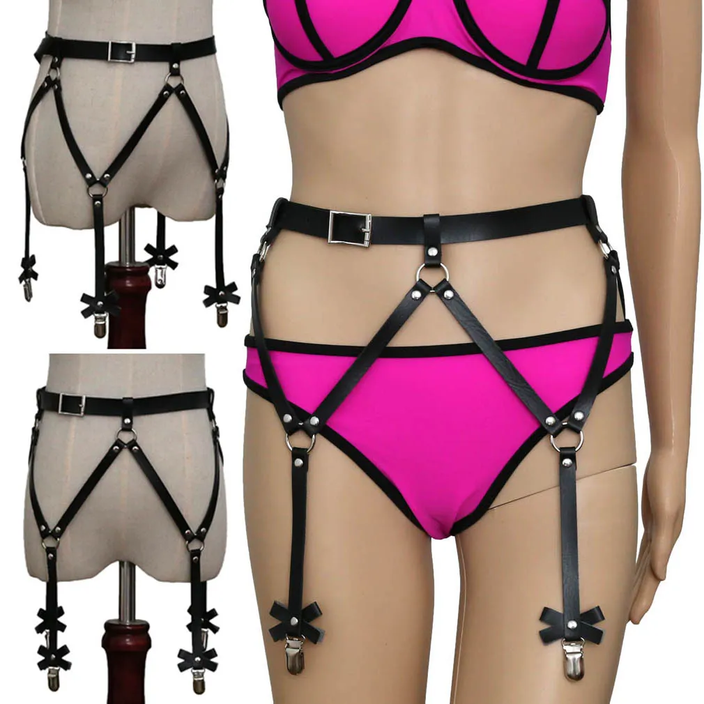 Harness Women Leather Garter Belt Stockings Sexy Suspenders Erotic Lingerie Waistband Chain Belts Leg Straps Garters Bondage
Harness Women Leather Garter Belt Stockings Sexy Suspenders Erotic Lingerie Waistband Chain Belts Leg Straps Garters Bondage