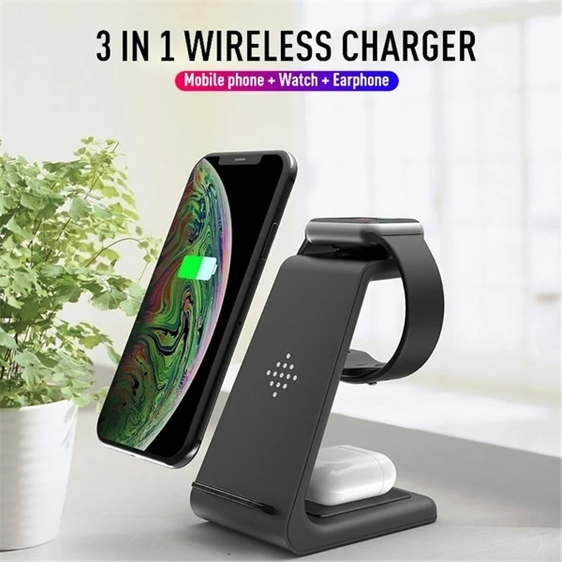 3 в 1 Беспроводное зарядное устройство для iPhone 11 Pro XS Max XR X 8 Plus Samsung S10 Беспроводная