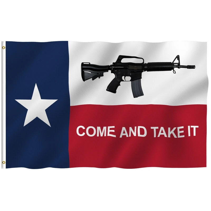 

3x5 Foot Texas Come and Take It Flag Vivid Color UV Fade Resistant Canvas Header Brass Grommets Polyester