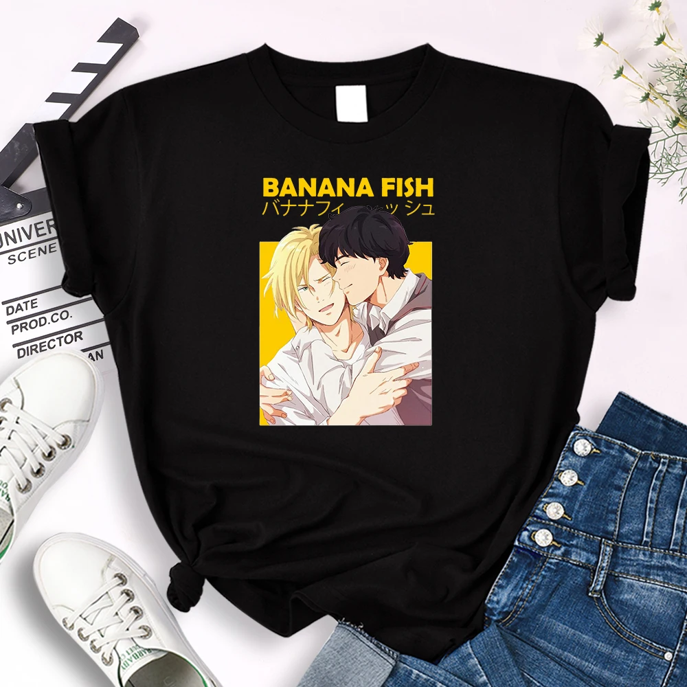 T-Shirt Womens Anime Banana Fish Cartoons Printed Tshirt Famales Oversize Comfortable Soft O-Neck T Shirts Loose Lady Slim Tees
T-Shirt Womens Anime Banana Fish Cartoons Printed Tshirt Famales Oversize Comfortable Soft O-Neck T Shirts Loose Lady Slim Tees