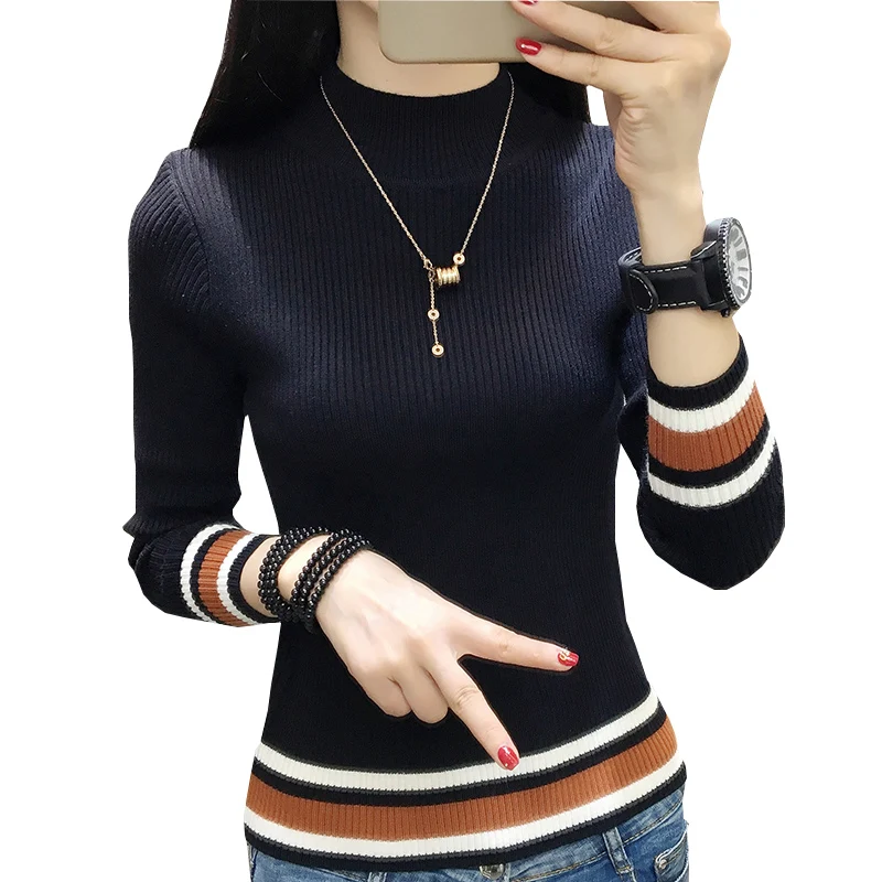 Fall/Winter Female Bottoming Shirt Korean Long-Sleeved Half-High-Neck Warm Wool Sweater With Lnside Slim Pullover Sweaters Women
Fall/Winter Female Bottoming Shirt Korean Long-Sleeved Half-High-Neck Warm Wool Sweater With Lnside Slim Pullover Sweaters Women