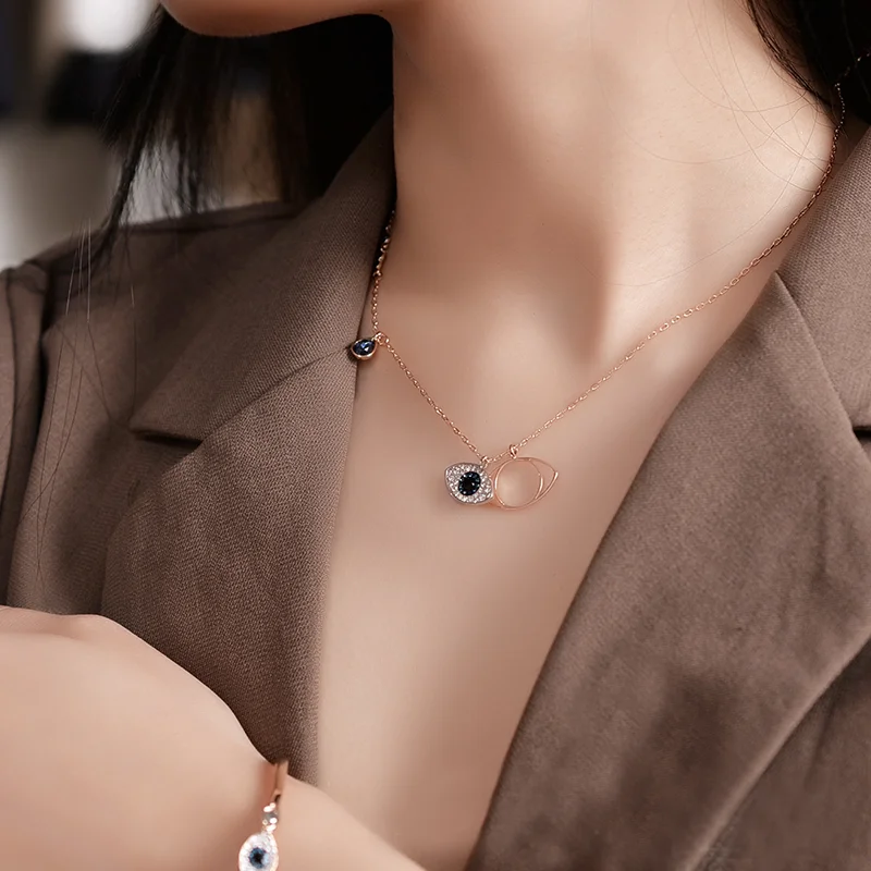 SWA Evil Eye Necklace Earring Bracelet Jewelry Sets Adjustable Chains With Crystal Pendant Women Wedding Evening Dress Girl Gift
SWA Evil Eye Necklace Earring Bracelet Jewelry Sets Adjustable Chains With Crystal Pendant Women Wedding Evening Dress Girl Gift