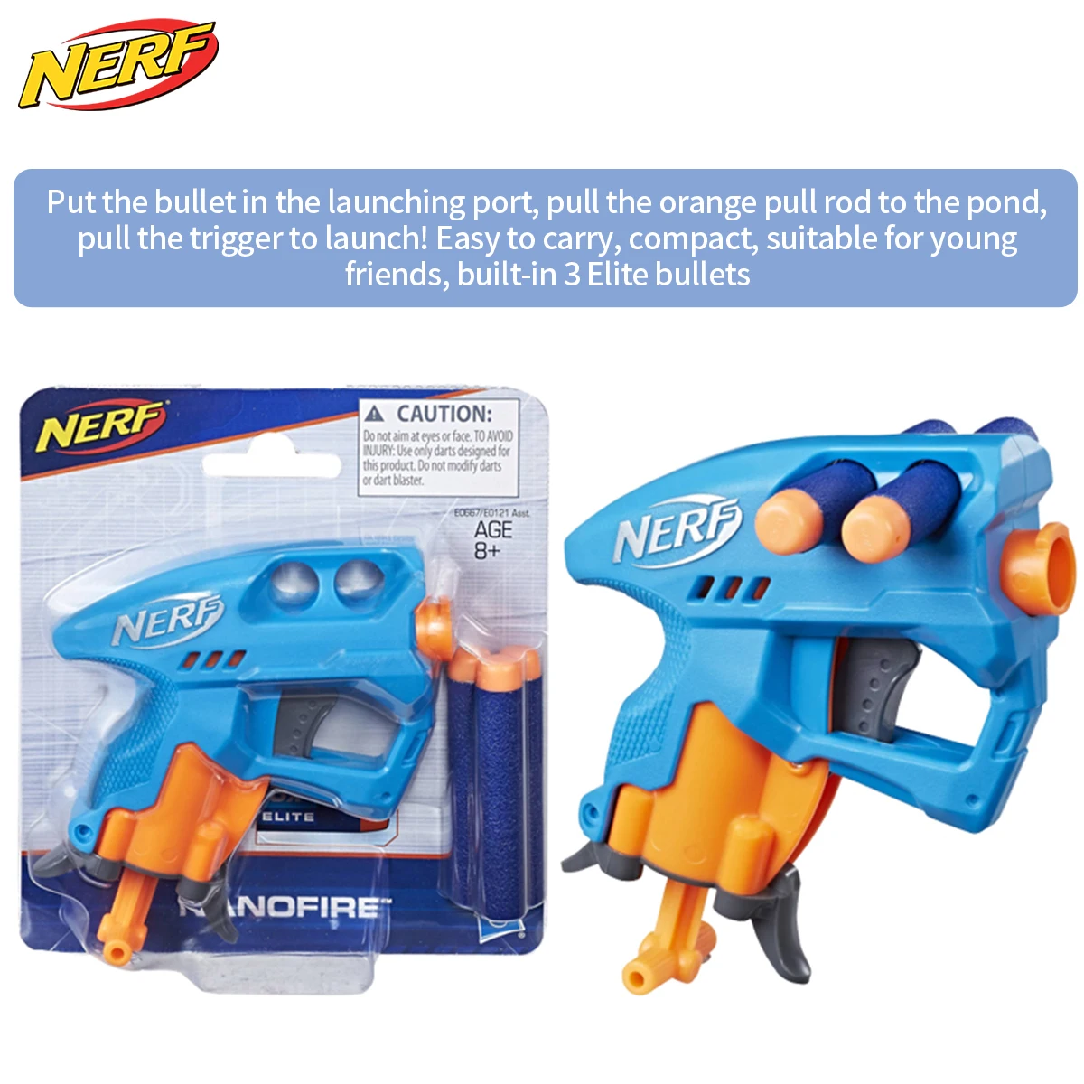 NERF Heat Nano Series Elite Soft Bullet Gunner Launcher Children's Toy Manual Contains Three Soft Bullet Nano Launchers E0667
NERF Heat Nano Series Elite Soft Bullet Gunner Launcher Children's Toy Manual Contains Three Soft Bullet Nano Launchers E0667