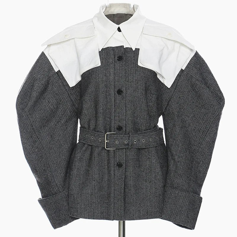 Women Winter Cape Coat Colorblock High Waist Sashes Tunic Wide Shoulder High Street Jacket
Women Winter Cape Coat Colorblock High Waist Sashes Tunic Wide Shoulder High Street Jacket