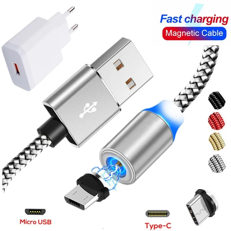 Беспроводная зарядка Магнитная Тип Кабеля C Micro USB ЕС Зарядное устройство для OPPO F9