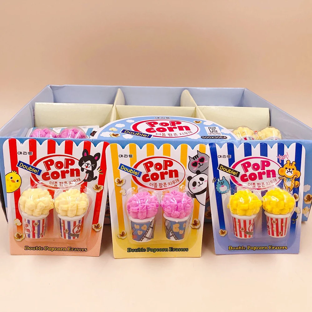 1 упаковка милых ластиков для попкорна Детские канцелярские принадлежности