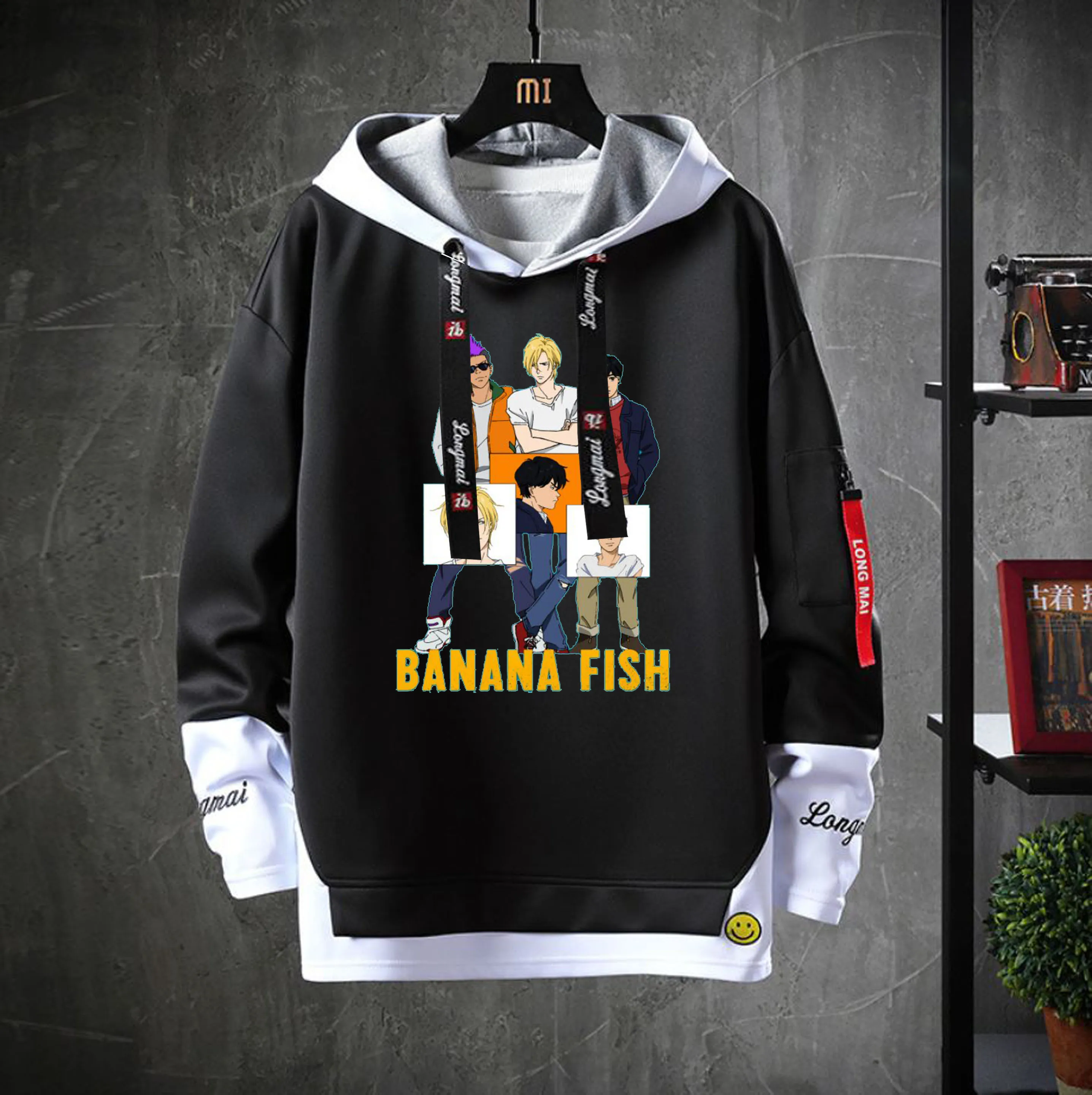 Anime Banana fish Hooded Cosplay Costume Teenagers Cartoon Hoodie Unisex men Casual Fake Two-Piece Sweatshirt jacket coat
Anime Banana fish Hooded Cosplay Costume Teenagers Cartoon Hoodie Unisex men Casual Fake Two-Piece Sweatshirt jacket coat
