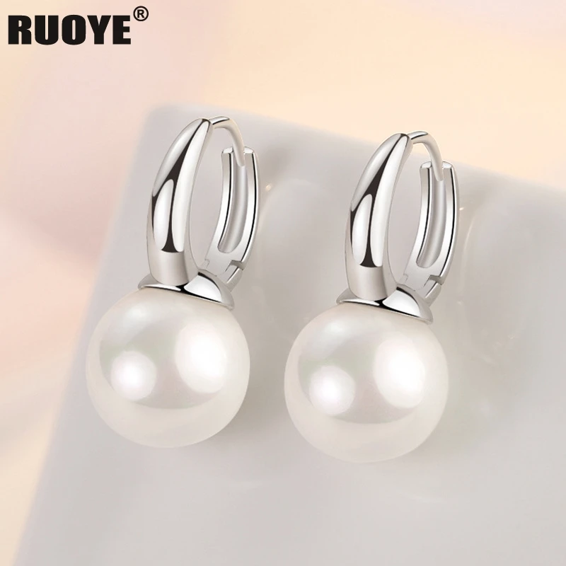 925 Sterling Silver Earrings 12mm Big Pearl Earring For Women Female Trendy Silver Jewelry New
925 Sterling Silver Earrings 12mm Big Pearl Earring For Women Female Trendy Silver Jewelry New