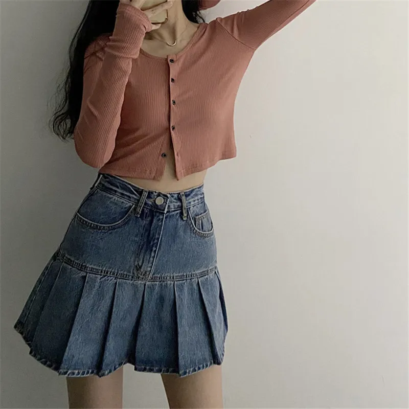 Protection Summer Beach Jeans Skirt Denim Skirt Pleated Women Harajuku Hot Sexy Cowboy Skirt Female Ladie Mini Sexy
Protection Summer Beach Jeans Skirt Denim Skirt Pleated Women Harajuku Hot Sexy Cowboy Skirt Female Ladie Mini Sexy