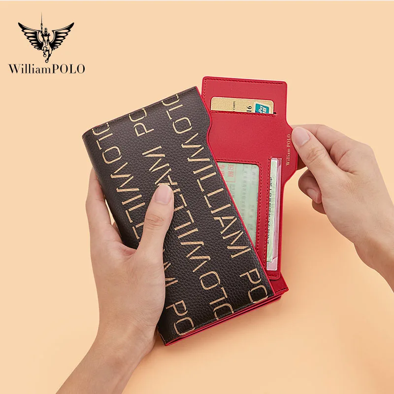 WILLIAMPOLO's new RFID ladies wallet long leather anti-theft brush gift China red wallet large capacity multifunctional wallet
WILLIAMPOLO's new RFID ladies wallet long leather anti-theft brush gift China red wallet large capacity multifunctional wallet