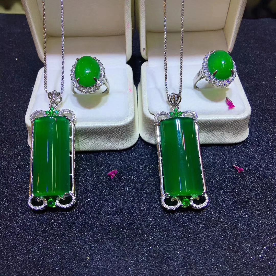 Jadery Luxury Green Jade Emerald Ring/Necklace 925 Sterling Silver Jewelry Sets For Women Party Gifts Fine Jewelry Drop ship
Jadery Luxury Green Jade Emerald Ring/Necklace 925 Sterling Silver Jewelry Sets For Women Party Gifts Fine Jewelry Drop ship