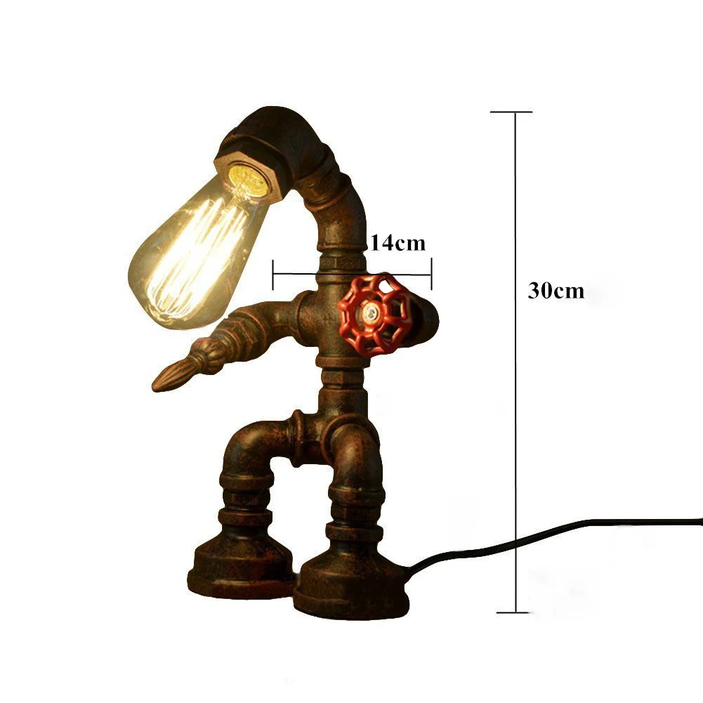 Retro Industrial Steampunk Desk Lamp Antique Iron Robot Metal Pipe Desk Table Lamp for Room Decor --M25
Retro Industrial Steampunk Desk Lamp Antique Iron Robot Metal Pipe Desk Table Lamp for Room Decor --M25