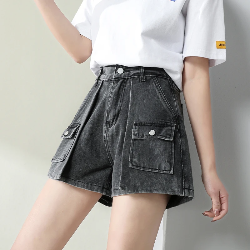 Chic Khaki 2021 New Wide Leg High Waist Ins Super Popular Denim Shorts Slimming Retro Casual A- line Hot Pants Women's Summer
Chic Khaki 2021 New Wide Leg High Waist Ins Super Popular Denim Shorts Slimming Retro Casual A- line Hot Pants Women's Summer