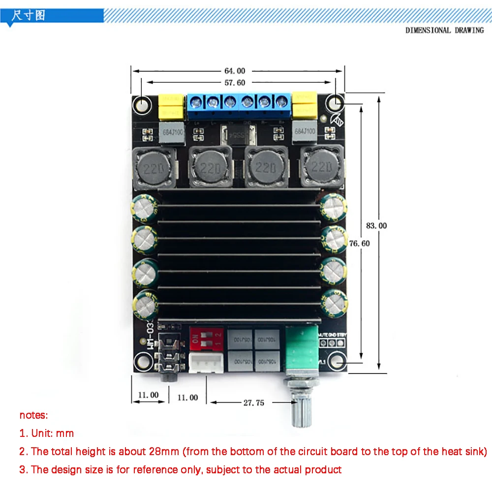Audiophile TDA7498 high-power HIFI car audio digital audio power amplifier board 2*100W 
Audiophile TDA7498 high-power HIFI car audio digital audio power amplifier board 2*100W