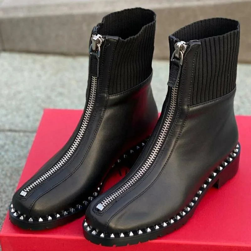 Women's Boots Autumn And Winter Season 2021 Rivet Fashion Leather Fleece Boots Mid-up Boots Plus Size
Women's Boots Autumn And Winter Season 2021 Rivet Fashion Leather Fleece Boots Mid-up Boots Plus Size