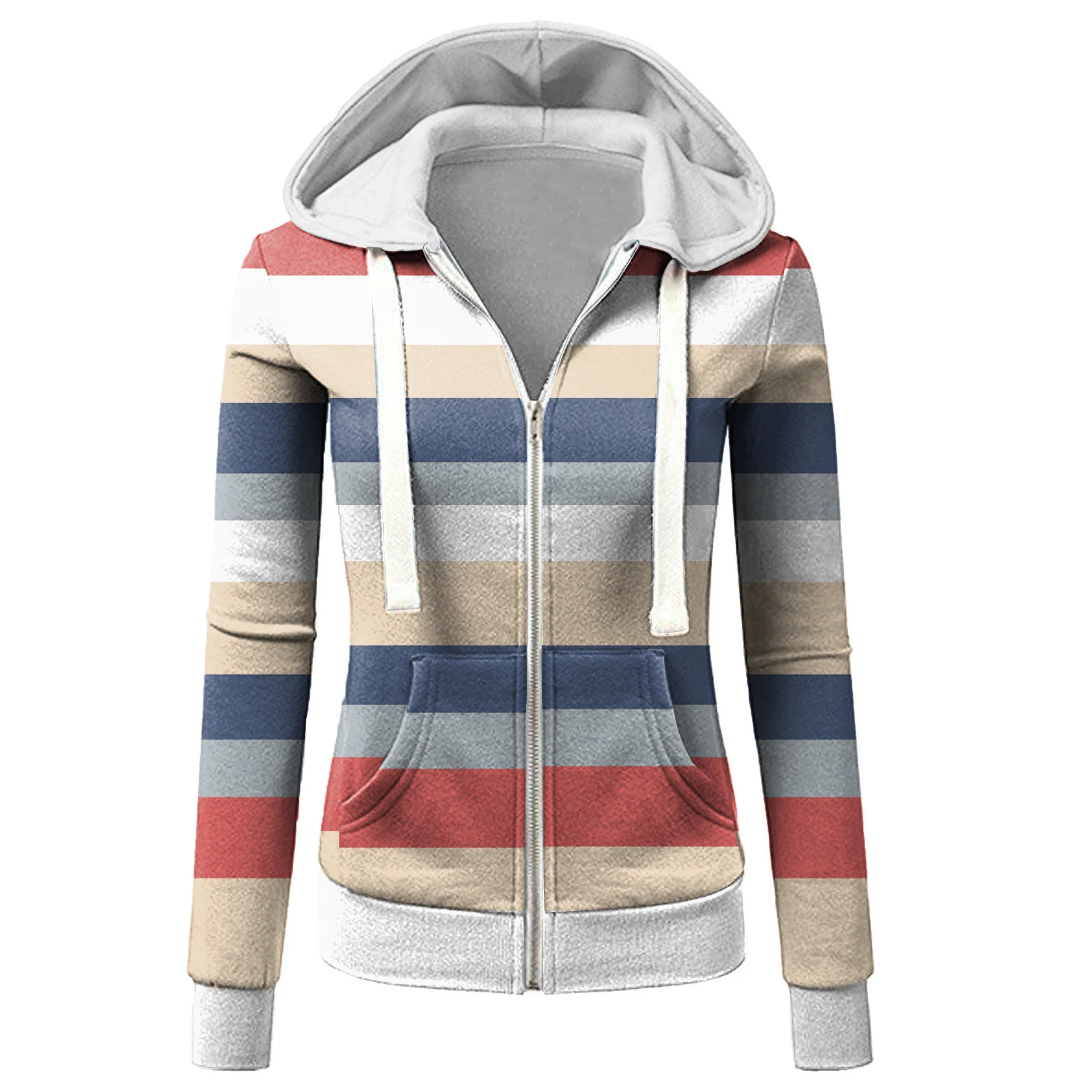 New Women's Hoodies Fashion Casual Stripe Print Zipper Outerwear Hooded Sweatshirt Jacket Slim Coats sudaderas con capucha
New Women's Hoodies Fashion Casual Stripe Print Zipper Outerwear Hooded Sweatshirt Jacket Slim Coats sudaderas con capucha