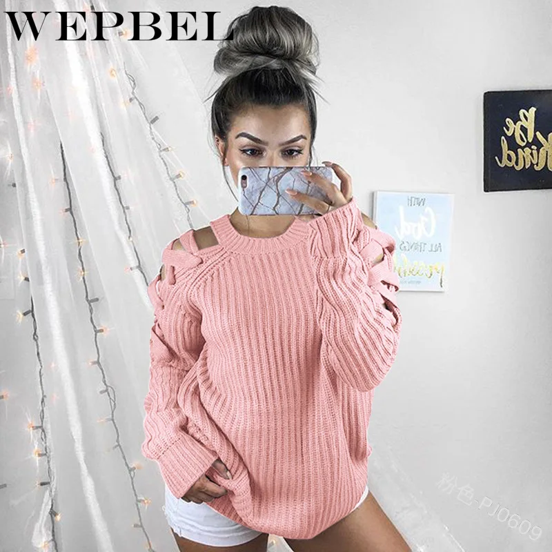 WEPBEL Women Autumn Winter Loose Sweater Casual Ladies Off Shoulder Long Sleeve Hollow Out Pullover Top
WEPBEL Women Autumn Winter Loose Sweater Casual Ladies Off Shoulder Long Sleeve Hollow Out Pullover Top