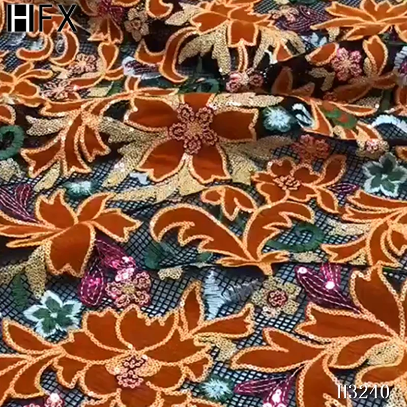 HFX latest 5 yards African Handcut velvet Lace fabric with stones sequins floral embroidery net Nigerian sewing clothes H3240
HFX latest 5 yards African Handcut velvet Lace fabric with stones sequins floral embroidery net Nigerian sewing clothes H3240