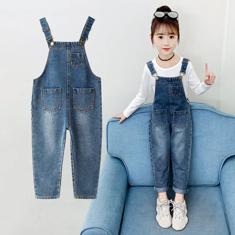 Fashion Kids Jeans Overall for Girls Denim Strap Jumpsuit 2021 New Spring Autumn Children Cotton Suspenders Pants High Quality
Fashion Kids Jeans Overall for Girls Denim Strap Jumpsuit 2021 New Spring Autumn Children Cotton Suspenders Pants High Quality