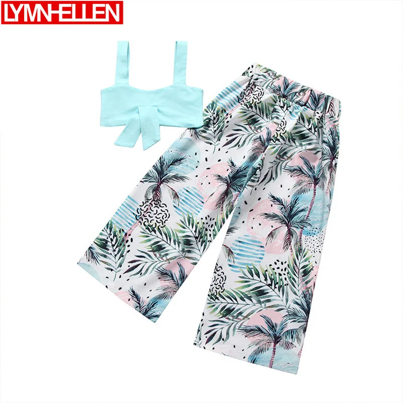 1-4Y Summer Kid Baby Girl Clothes 2PCS Vest Cyan Tops+Coconut Tree Wide Leg Pants Trousers Toddler Children Beach Clothing
1-4Y Summer Kid Baby Girl Clothes 2PCS Vest Cyan Tops+Coconut Tree Wide Leg Pants Trousers Toddler Children Beach Clothing