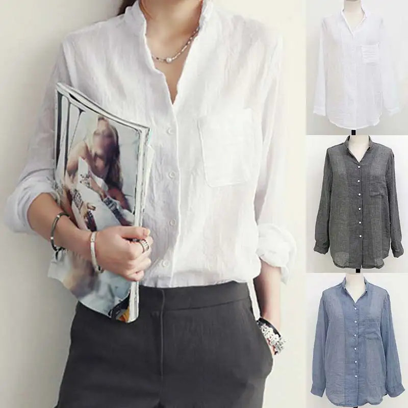 Женская льняная блузка, белая рубашка с длинным рукавом, синего цвета, в Корейском стиле, для осени, 2019
Женская льняная блузка, белая рубашка с длинным рукавом, синего цвета, в Корейском стиле, для осени, 2019