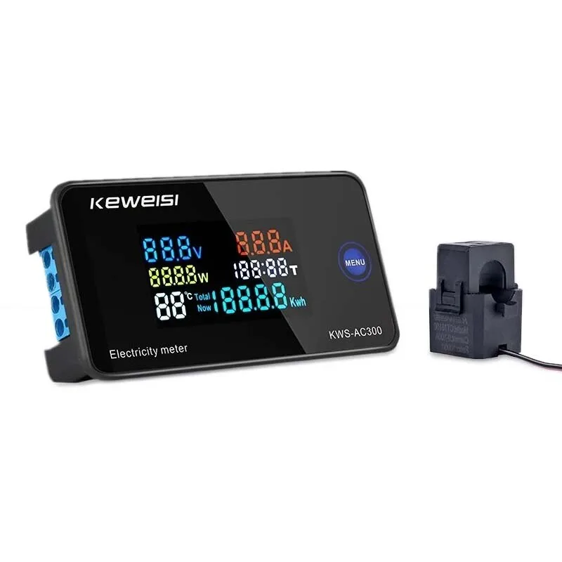 KEWEISI AC 50~300V 10A/100A Digital Electricity Meter Voltmeter Ammeter With CT Power Current Voltage Temperature Measurement
KEWEISI AC 50~300V 10A/100A Digital Electricity Meter Voltmeter Ammeter With CT Power Current Voltage Temperature Measurement