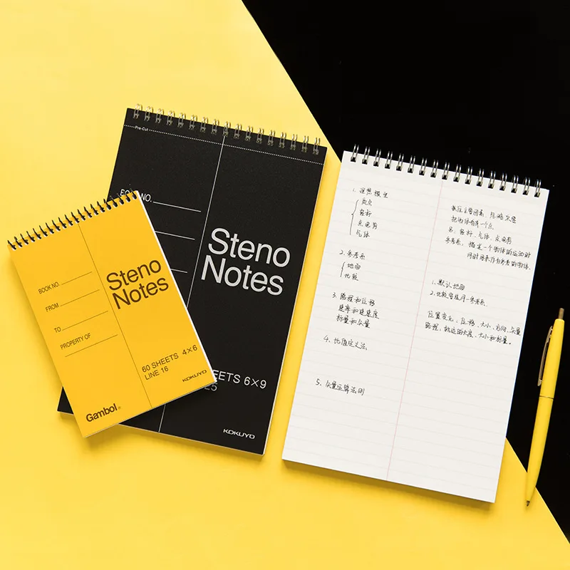 KOYUYO Gambol Steno Note классический желтый черный мягкий чехол записная книжка с преднарезанными офисными катушками блокнот школьные принадлежнос...
KOYUYO Gambol Steno Note классический желтый черный мягкий чехол записная книжка с преднарезанными офисными катушками блокнот школьные принадлежнос...
