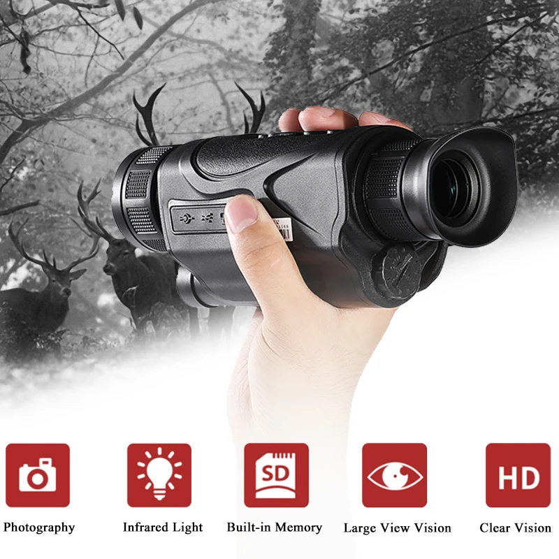 New Digital IR Night Vision Monocular Infrared Camera Real-time AV Video Output for Hunting Wildlife 200m Image Video Records
New Digital IR Night Vision Monocular Infrared Camera Real-time AV Video Output for Hunting Wildlife 200m Image Video Records