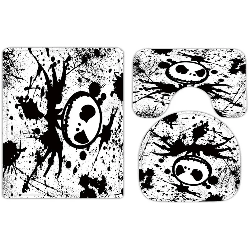 Jack Nightmare Halloween 3-piece bathroom carpet, U-shaped cushion, non-slip goose down toilet seat, washable
Jack Nightmare Halloween 3-piece bathroom carpet, U-shaped cushion, non-slip goose down toilet seat, washable