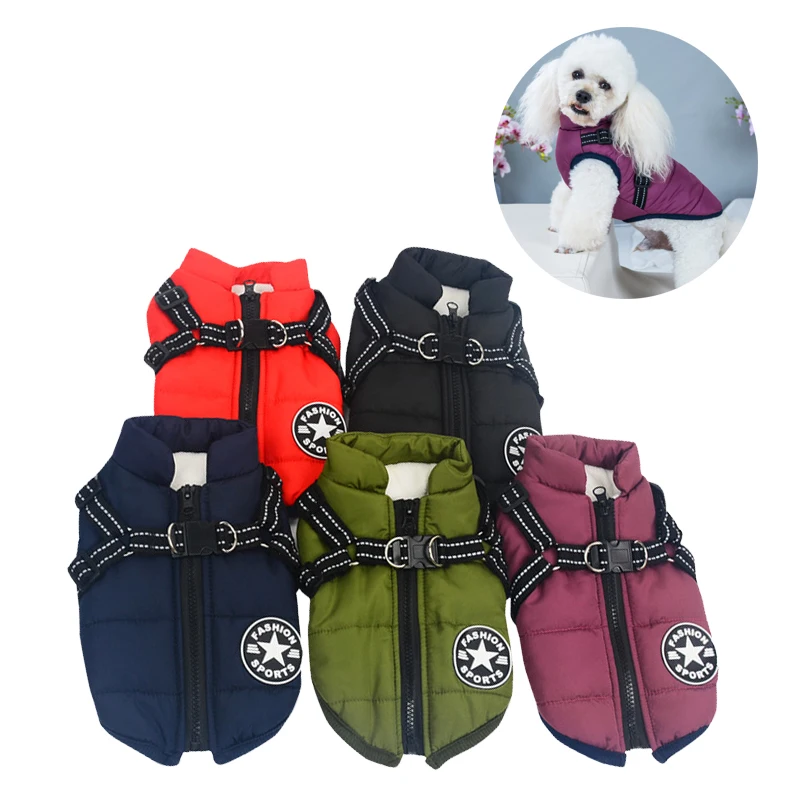 Large Pet Dog Clothes With Harness Winter Warm Dog jacket Labrador French Bulldog Waterproof Coat Outfit Vest For Dog S-4XL
Large Pet Dog Clothes With Harness Winter Warm Dog jacket Labrador French Bulldog Waterproof Coat Outfit Vest For Dog S-4XL