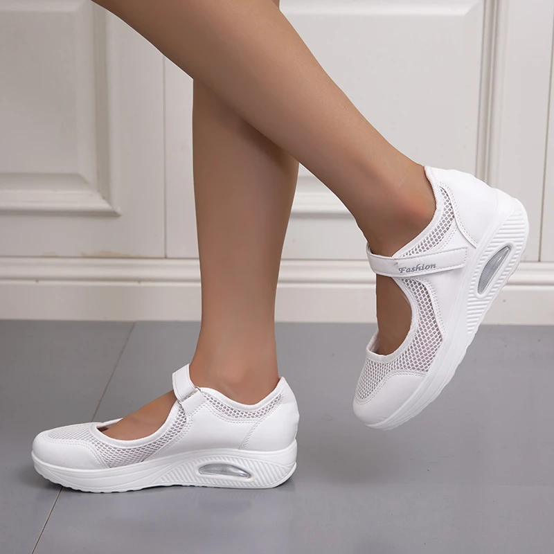 Summer Casual Leisure Flat Platform Wedge Pointed Toe Hook&Loop Breathable Footwear Comfortable Ladies Shoes Female Whosale 2021
Summer Casual Leisure Flat Platform Wedge Pointed Toe Hook&Loop Breathable Footwear Comfortable Ladies Shoes Female Whosale 2021