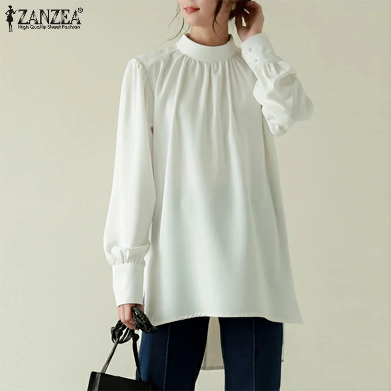 ZANZEA Stylish Office Lady Tops Elegant Women Long Puff Sleeve Blouse Autumn White Shirt Female Casual Asymmetrical Blusas Tunic
ZANZEA Stylish Office Lady Tops Elegant Women Long Puff Sleeve Blouse Autumn White Shirt Female Casual Asymmetrical Blusas Tunic