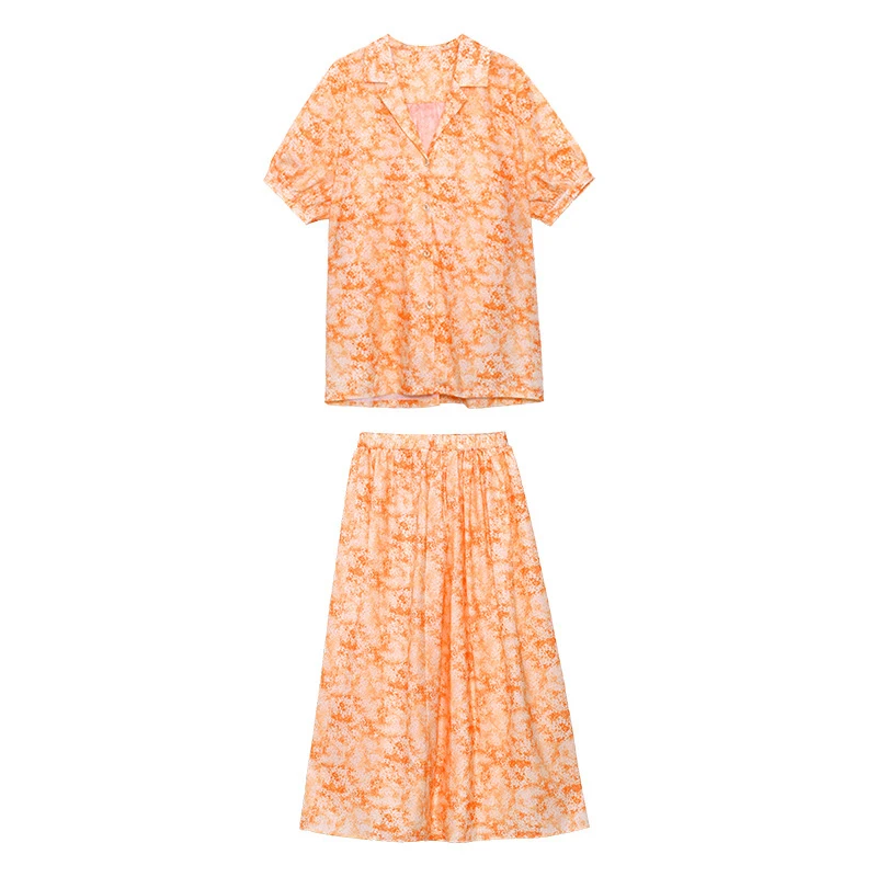 CHICEVER Green Two Piece Set For Women V Neck Short Sleeve Single Breasted Shirt High Waist Loose Mid Skirts Print Sets Females
CHICEVER Green Two Piece Set For Women V Neck Short Sleeve Single Breasted Shirt High Waist Loose Mid Skirts Print Sets Females