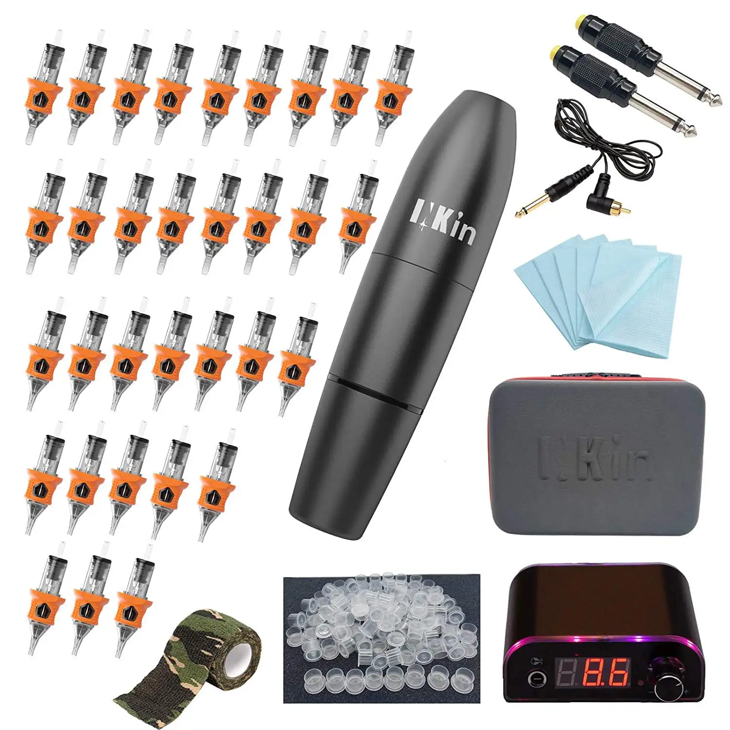 INKIN MATO/FATO Tattoo Kit Rotary Tattoo Pen Machine 32 PCS Silicone Wrap Cartridge Needles with 1 Power Supply
INKIN MATO/FATO Tattoo Kit Rotary Tattoo Pen Machine 32 PCS Silicone Wrap Cartridge Needles with 1 Power Supply