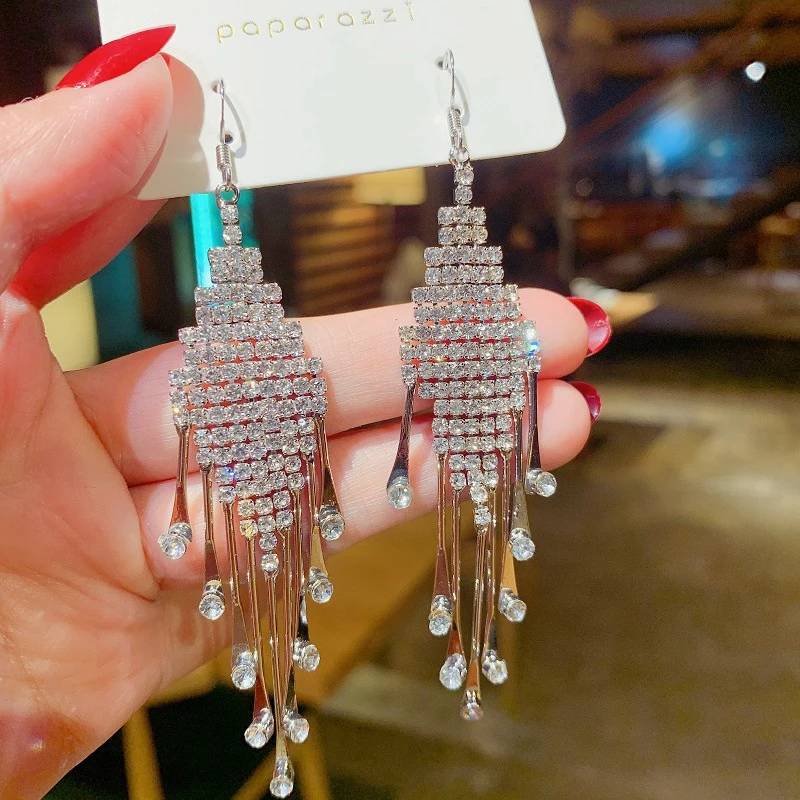 Женские серьги-гвоздики в стиле ретро серьги с длинными подвесками виде темных