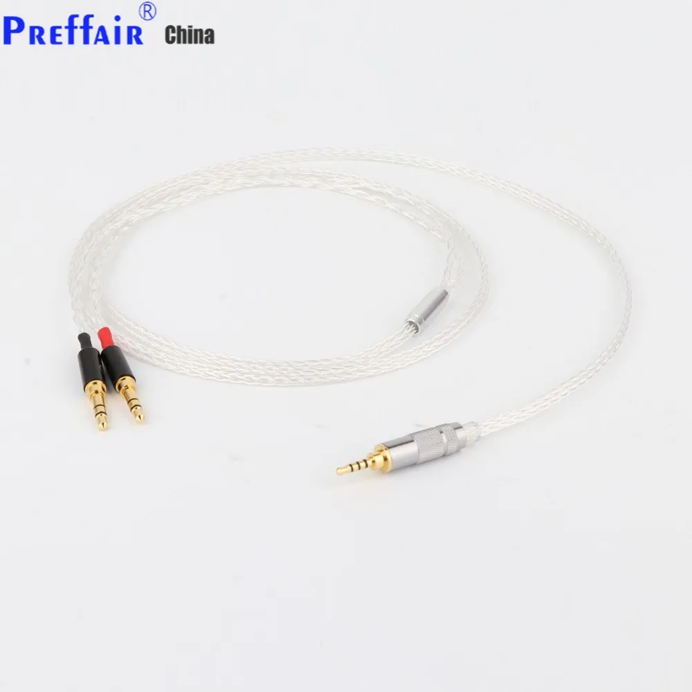 

HIFI 3.5mm Stereo 8 Cores 7N OCC Silver Plated Headphone Upgrade Cable For ATH-M70X M50X R70X M40X HD560S