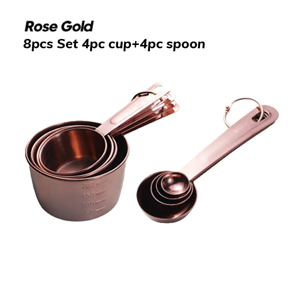 Full Stainless Steel Measuring Cup Spoon Kitchen Baking Cooking Tool Set Rose Gold, Gold, Silver Never Rust With A Small - Ring
Full Stainless Steel Measuring Cup Spoon Kitchen Baking Cooking Tool Set Rose Gold, Gold, Silver Never Rust With A Small - Ring