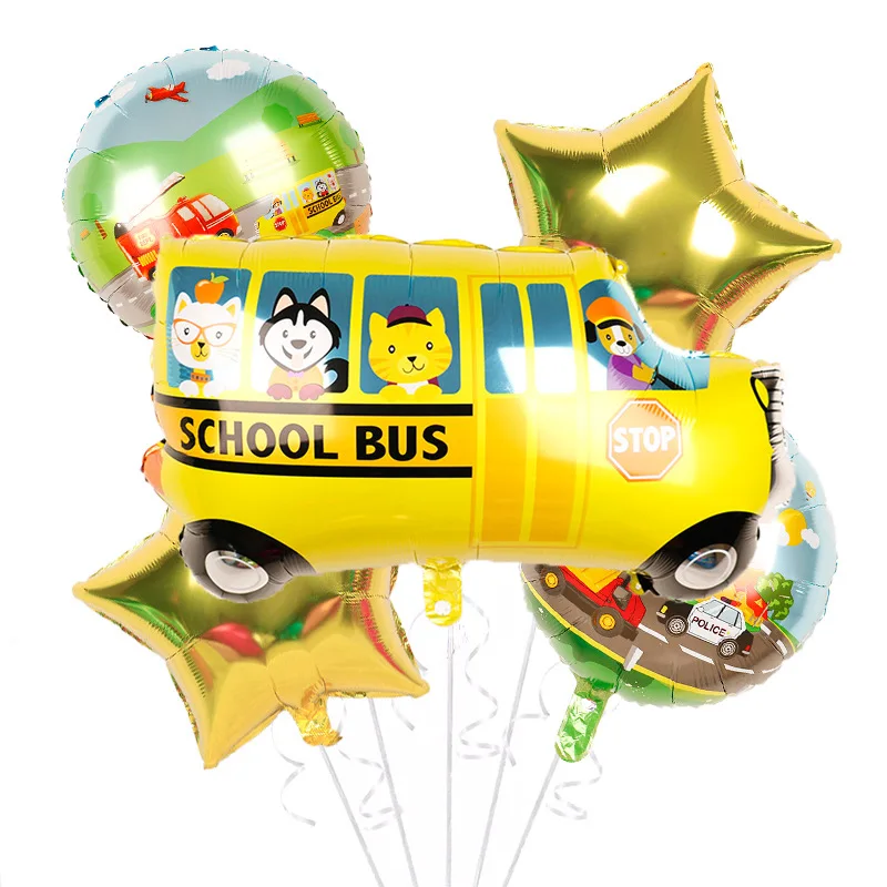5Pcs School Bus Theme Zoo Car Animal Theme Kindergarten Decoration Aluminum Foil Balloon Homecoming Decoration Children's Day De 
5Pcs School Bus Theme Zoo Car Animal Theme Kindergarten Decoration Aluminum Foil Balloon Homecoming Decoration Children's Day De