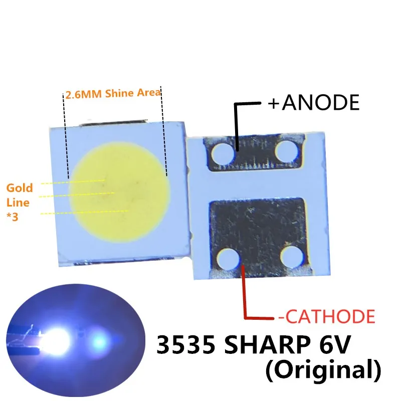 Светодиодная подсветка для SHARP LED LCD телевизора светодиодная 1 Вт 6 в 3535 3537 холодный