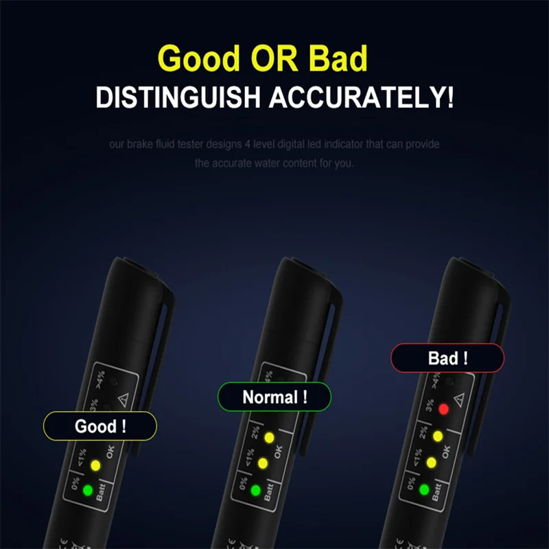Car Brake Fluid Tester Diagnostic tools Accurate Oil Quality LED Brake fluid Liquid Testing Pen for Car Vehicle Car Test Tool
Car Brake Fluid Tester Diagnostic tools Accurate Oil Quality LED Brake fluid Liquid Testing Pen for Car Vehicle Car Test Tool