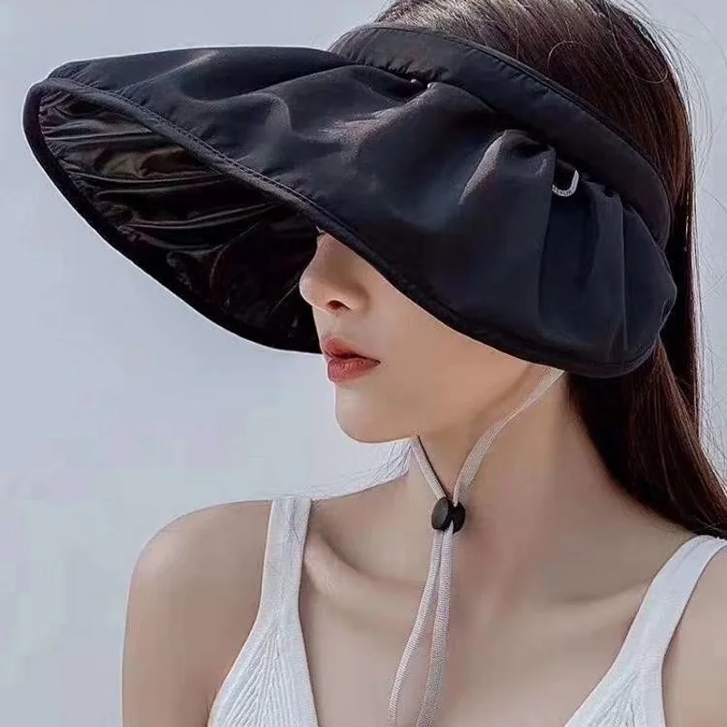 New Arrival Summer Hat Women's Sun Visor Caps Hair Hoop Anti-ultraviolet Elastic Oversized Brim Hollow Top Hat Casual Cap Gorras 
New Arrival Summer Hat Women's Sun Visor Caps Hair Hoop Anti-ultraviolet Elastic Oversized Brim Hollow Top Hat Casual Cap Gorras