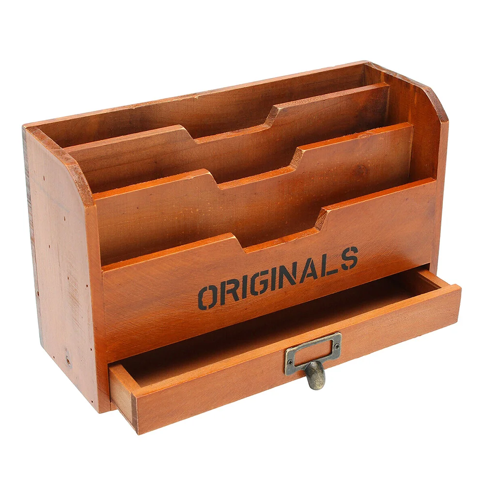 Wooden Storage Box Letter Rack Vintage Holder Post Mail Paper Card Organizer for Home Office FPing
Wooden Storage Box Letter Rack Vintage Holder Post Mail Paper Card Organizer for Home Office FPing