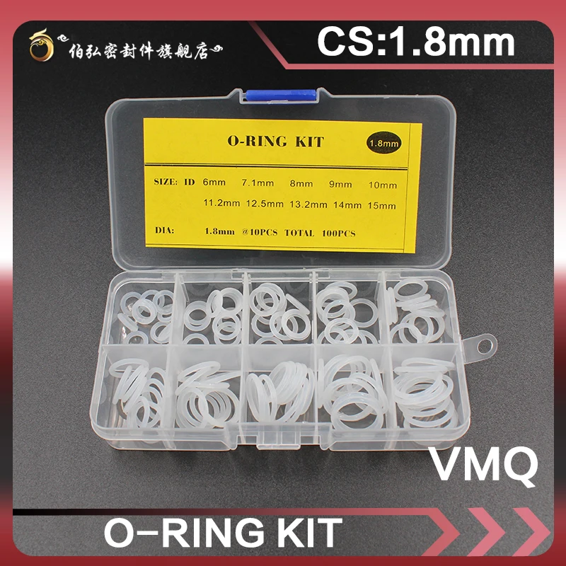Silicone rubber O-rings Thickness 1.8mm white Ring Silicon O Ring Seal VMQ Washer oring set Assortment Kit Set O Ring
Silicone rubber O-rings Thickness 1.8mm white Ring Silicon O Ring Seal VMQ Washer oring set Assortment Kit Set O Ring
