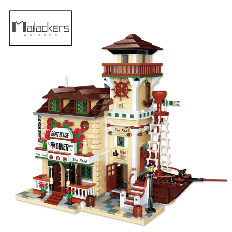 Mailackers City Street View Fisherman Houseboat Restaurant Architecture Building Blocks Observation Tower Figures Bricks Toys
Mailackers City Street View Fisherman Houseboat Restaurant Architecture Building Blocks Observation Tower Figures Bricks Toys