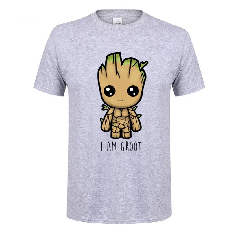 Новинка 2020 Мужская футболка marvel Мстители 4 I IA GROOT мужская летняя хлопчатобумажная