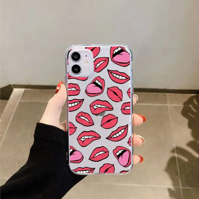 Sexy lips lipstick Phone Case Transparent soft For iphone 5 5s 5c se 6 6s 7 8 11 12 plus mini x xs xr pro max
Sexy lips lipstick Phone Case Transparent soft For iphone 5 5s 5c se 6 6s 7 8 11 12 plus mini x xs xr pro max