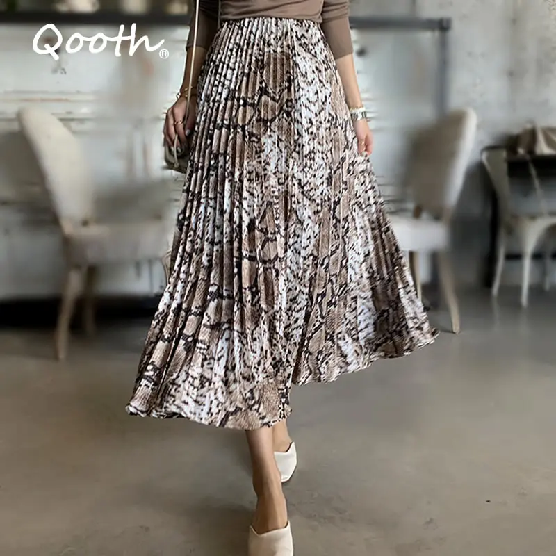 Qooth Summer Autumn Women Long Leopard Snake Skin Pleated Skirts Casual Maxi Beach Elastic Waist Chiffon Printed Skirts QT120
Qooth Summer Autumn Women Long Leopard Snake Skin Pleated Skirts Casual Maxi Beach Elastic Waist Chiffon Printed Skirts QT120